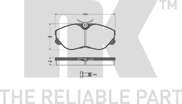 NK 222235 - Kit pastiglie freno, Freno a disco autozon.pro