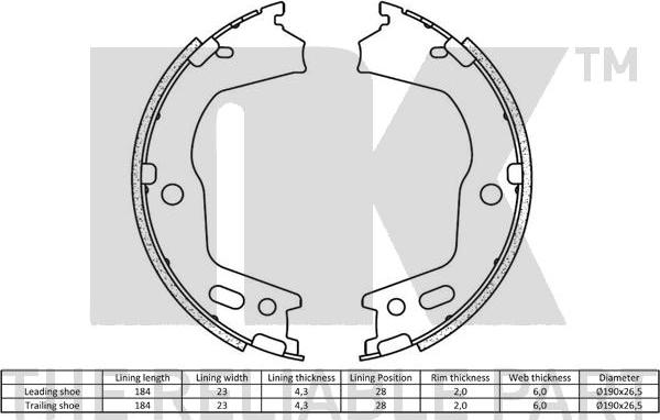 NK 2734851 - Kit ganasce, Freno stazionamento autozon.pro