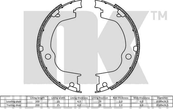 NK 2736822 - Kit ganasce, Freno stazionamento autozon.pro