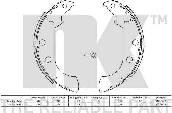 NK 2737489 - Kit ganasce freno autozon.pro