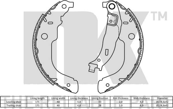 NK 2737741 - Kit ganasce freno autozon.pro