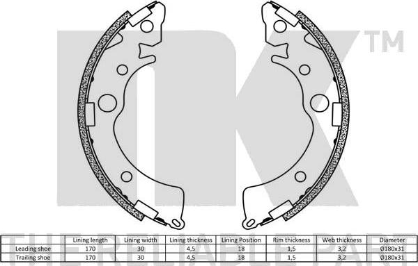 NK 2726418 - Kit ganasce freno autozon.pro