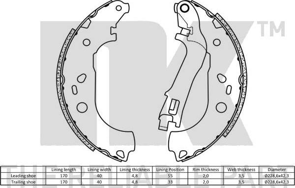 NK 2723725 - Kit ganasce freno autozon.pro