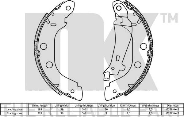 NK 2722614 - Kit ganasce freno autozon.pro