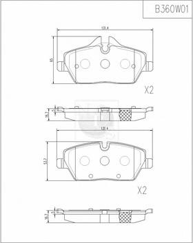 NPS B360W01 - Kit pastiglie freno, Freno a disco autozon.pro