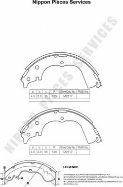 NPS D350U16 - Kit ganasce freno autozon.pro