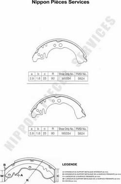 NPS D350U21 - Kit ganasce freno autozon.pro