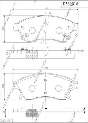 NPS D360O16 - Kit pastiglie freno, Freno a disco autozon.pro