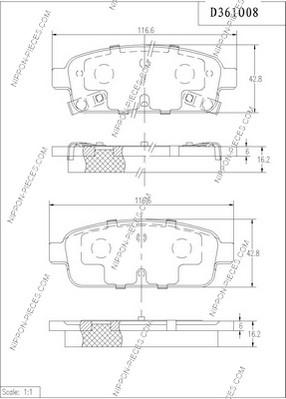 NPS D361O08 - Kit pastiglie freno, Freno a disco autozon.pro