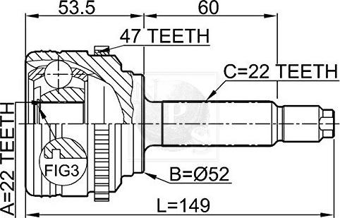 NPS D281O18 - Kit giunti, Semiasse autozon.pro