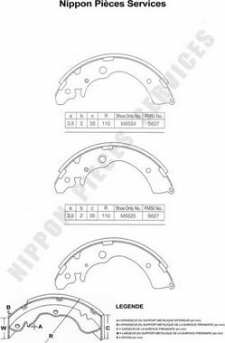 NPS H350A04 - Kit ganasce freno autozon.pro