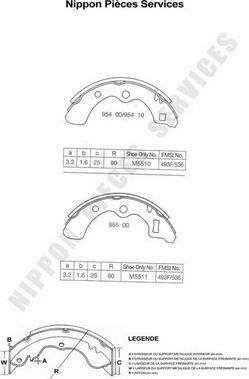 NPS H350A02 - Kit ganasce freno autozon.pro