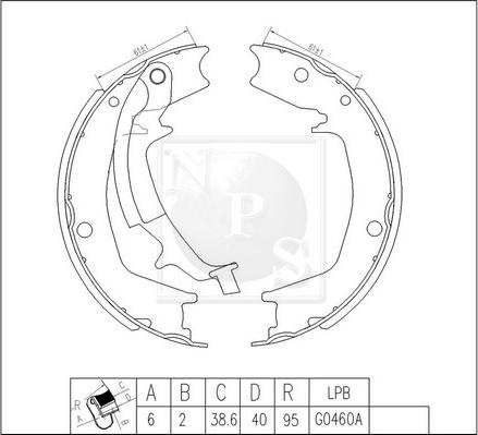 NPS H350I14 - Kit ganasce freno autozon.pro