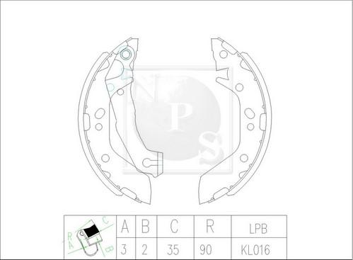 NPS H350I11 - Kit ganasce freno autozon.pro