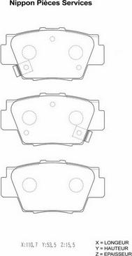 NPS H360A43 - Kit pastiglie freno, Freno a disco autozon.pro