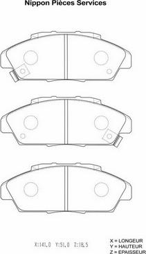 NPS H360A51 - Kit pastiglie freno, Freno a disco autozon.pro