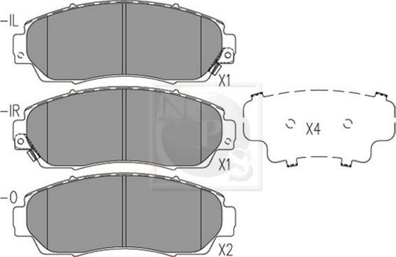 NPS H360A57 - Kit pastiglie freno, Freno a disco autozon.pro