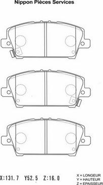 NPS H360A09 - Kit pastiglie freno, Freno a disco autozon.pro