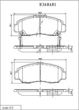 NPS H360A01 - Kit pastiglie freno, Freno a disco autozon.pro