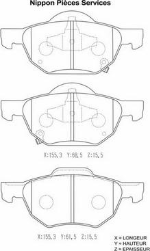 NPS H360A07 - Kit pastiglie freno, Freno a disco autozon.pro