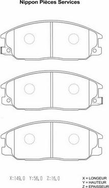 NPS H360I15 - Kit pastiglie freno, Freno a disco autozon.pro