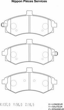 NPS H360I16 - Kit pastiglie freno, Freno a disco autozon.pro