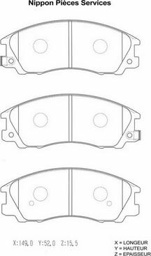 NPS H360I11 - Kit pastiglie freno, Freno a disco autozon.pro