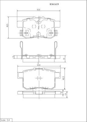 NPS H361A19 - Kit pastiglie freno, Freno a disco autozon.pro