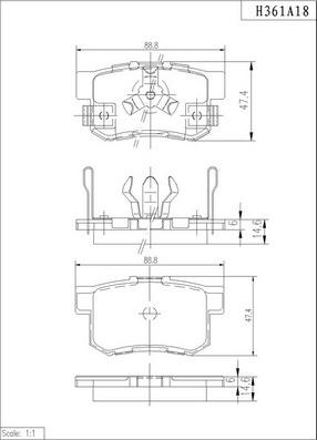 NPS H361A18 - Kit pastiglie freno, Freno a disco autozon.pro