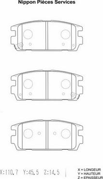 NPS H361I12 - Kit pastiglie freno, Freno a disco autozon.pro