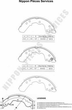 NPS I350U04 - Kit ganasce freno autozon.pro