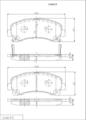 NPS I360U19 - Kit pastiglie freno, Freno a disco autozon.pro