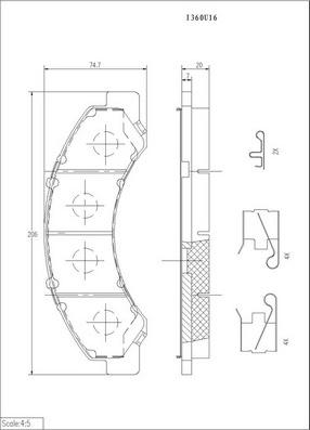 NPS I360U16 - Kit pastiglie freno, Freno a disco autozon.pro