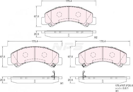 NPS I361U05 - Kit pastiglie freno, Freno a disco autozon.pro