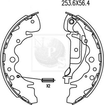 NPS K350A11 - Kit ganasce freno autozon.pro