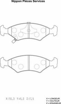 NPS K360A04 - Kit pastiglie freno, Freno a disco autozon.pro