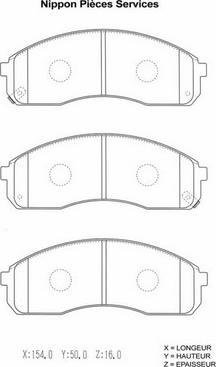 NPS K360A08 - Kit pastiglie freno, Freno a disco autozon.pro