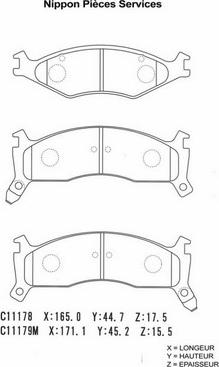 NPS K360A02 - Kit pastiglie freno, Freno a disco autozon.pro