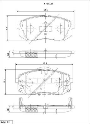 NPS K360A19 - Kit pastiglie freno, Freno a disco autozon.pro