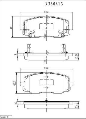 NPS K360A13 - Kit pastiglie freno, Freno a disco autozon.pro