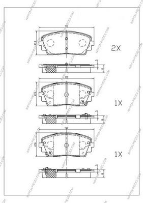 NPS K360A25 - Kit pastiglie freno, Freno a disco autozon.pro