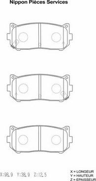 NPS K361A04 - Kit pastiglie freno, Freno a disco autozon.pro