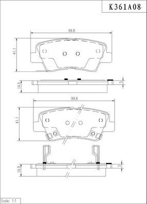 NPS K361A08 - Kit pastiglie freno, Freno a disco autozon.pro