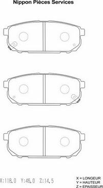 NPS K361A03 - Kit pastiglie freno, Freno a disco autozon.pro