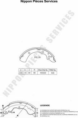 NPS M350A16 - Kit ganasce freno autozon.pro