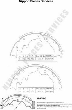 NPS M350A33 - Kit ganasce freno autozon.pro