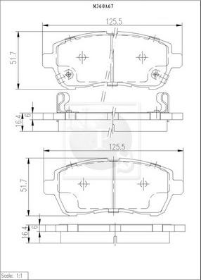 NPS M360A67 - Kit pastiglie freno, Freno a disco autozon.pro