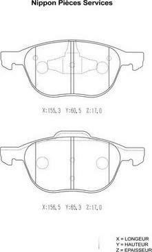 NPS M360A12 - Kit pastiglie freno, Freno a disco autozon.pro