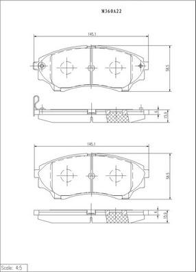 NPS M360A22 - Kit pastiglie freno, Freno a disco autozon.pro