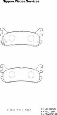 NPS M361A15 - Kit pastiglie freno, Freno a disco autozon.pro